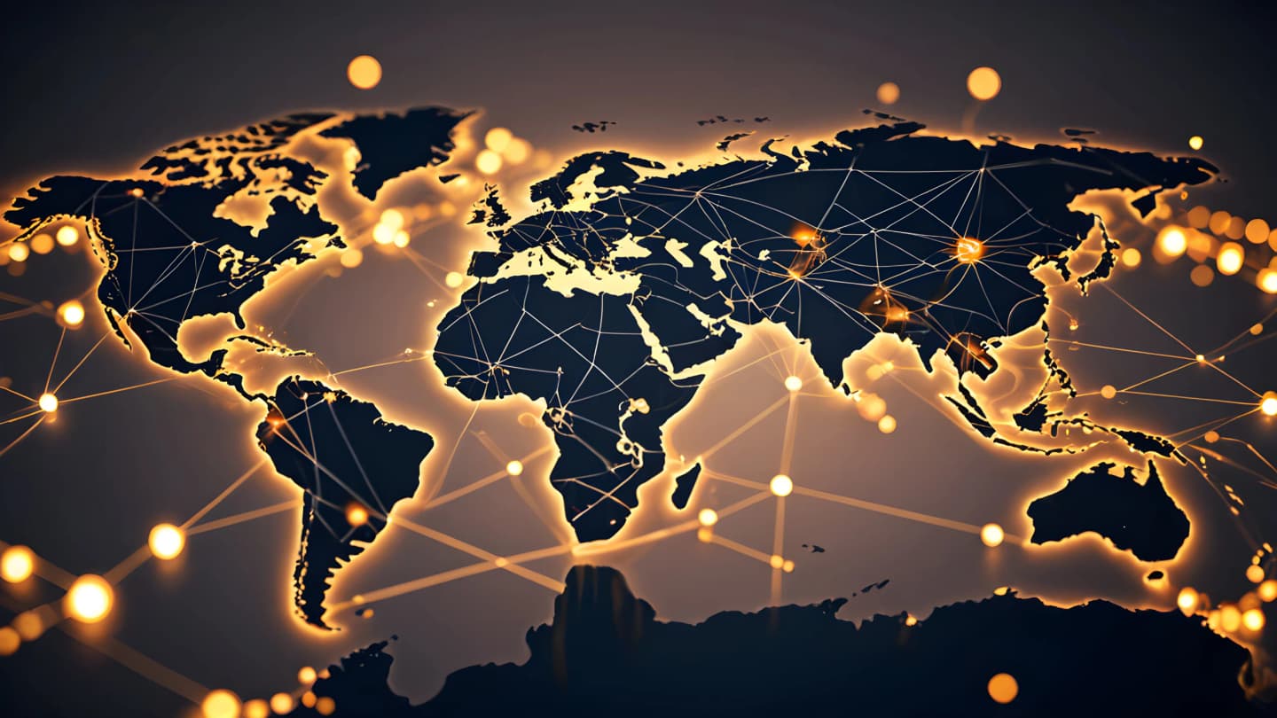World map showing global coverage